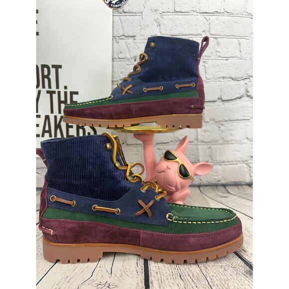 Polo Ralph Lauren Country Ranger Mid Corduroy Suede Boots Mens 10 Colorblock NEW main image 7